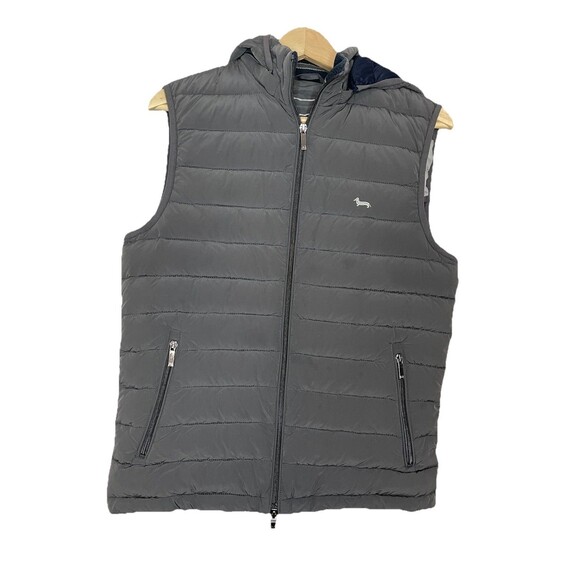 Harmont Blaine Men's Small Gray Hooded Zip Up Puffer Down Vest